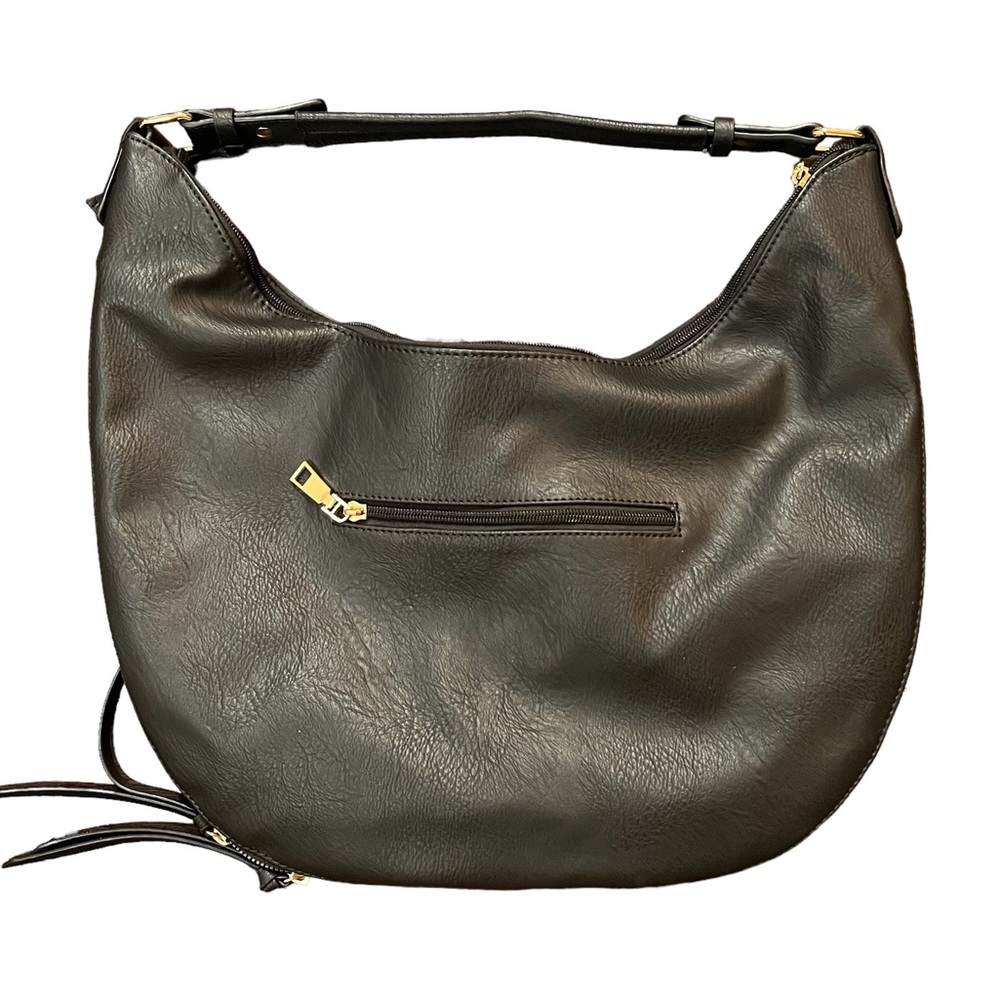 Black Double Tassel Expandable Boho Purse - Picture 2 of 3